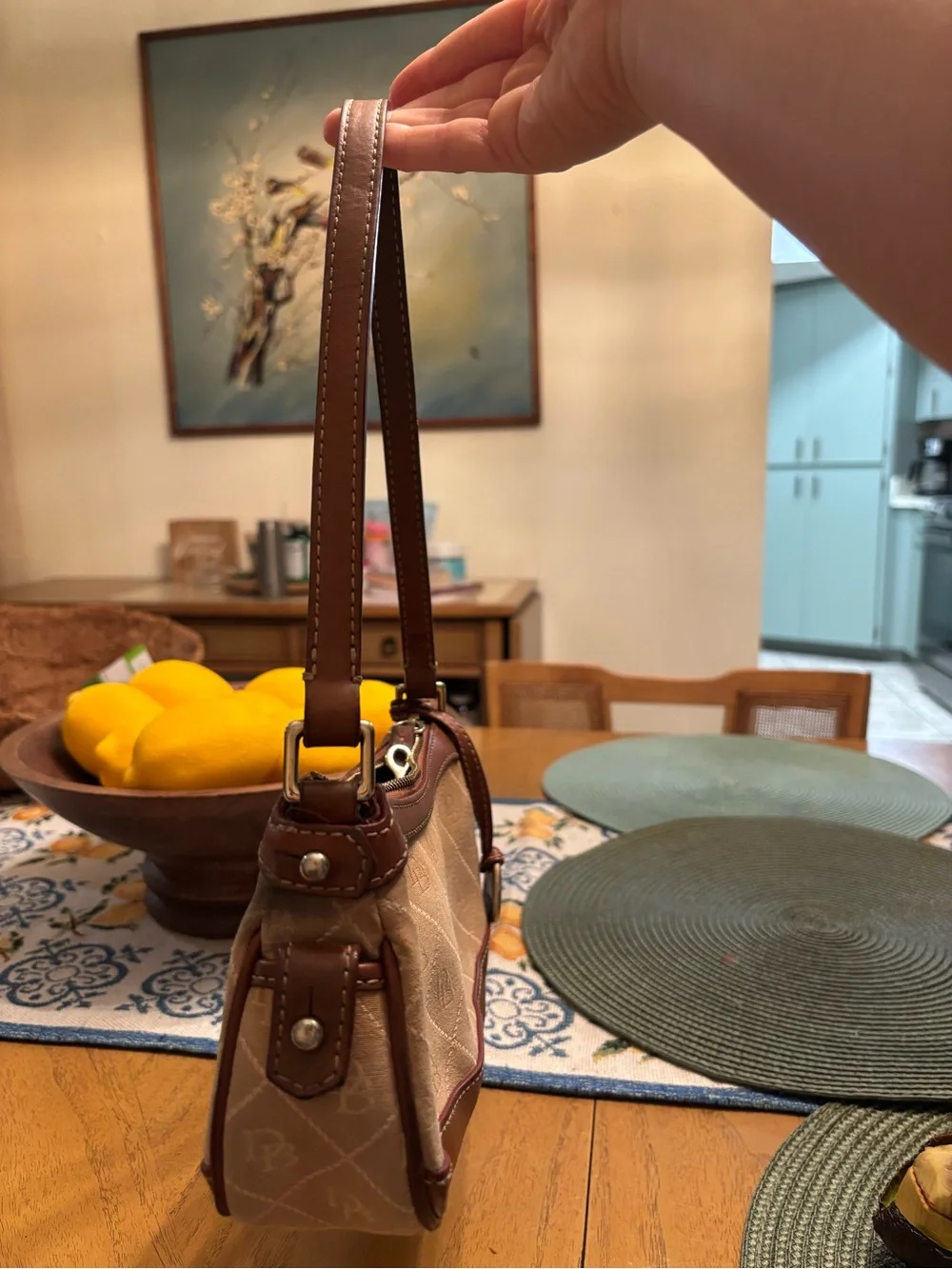 Dooney&Bourke Brown Monogram Shoulder Bag